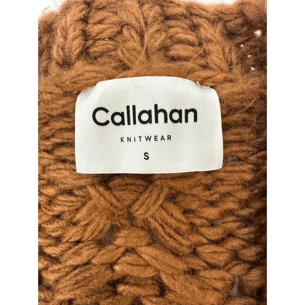 Callahan Knitwear Brown Chunky Knit Open Front Cardigan Sweater Size Small - Picture 10 of 11